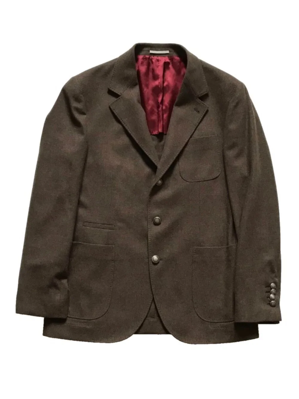 Brunello Cucinelli Sport Coat Jacket Blazer Mens 52 40 Brown Wool Silk Cashmere